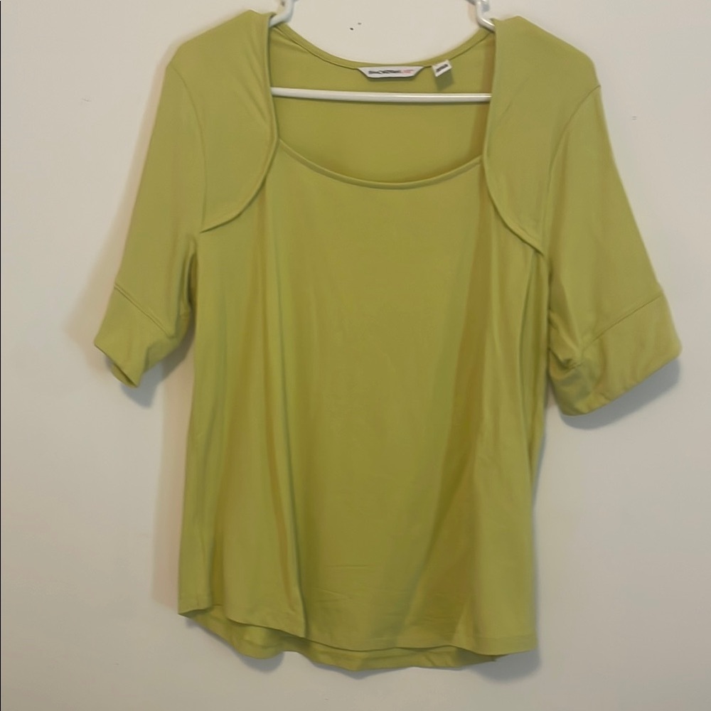 Isaac Mizrahi Yellow Fitted 3/4 Sleeve Blouse